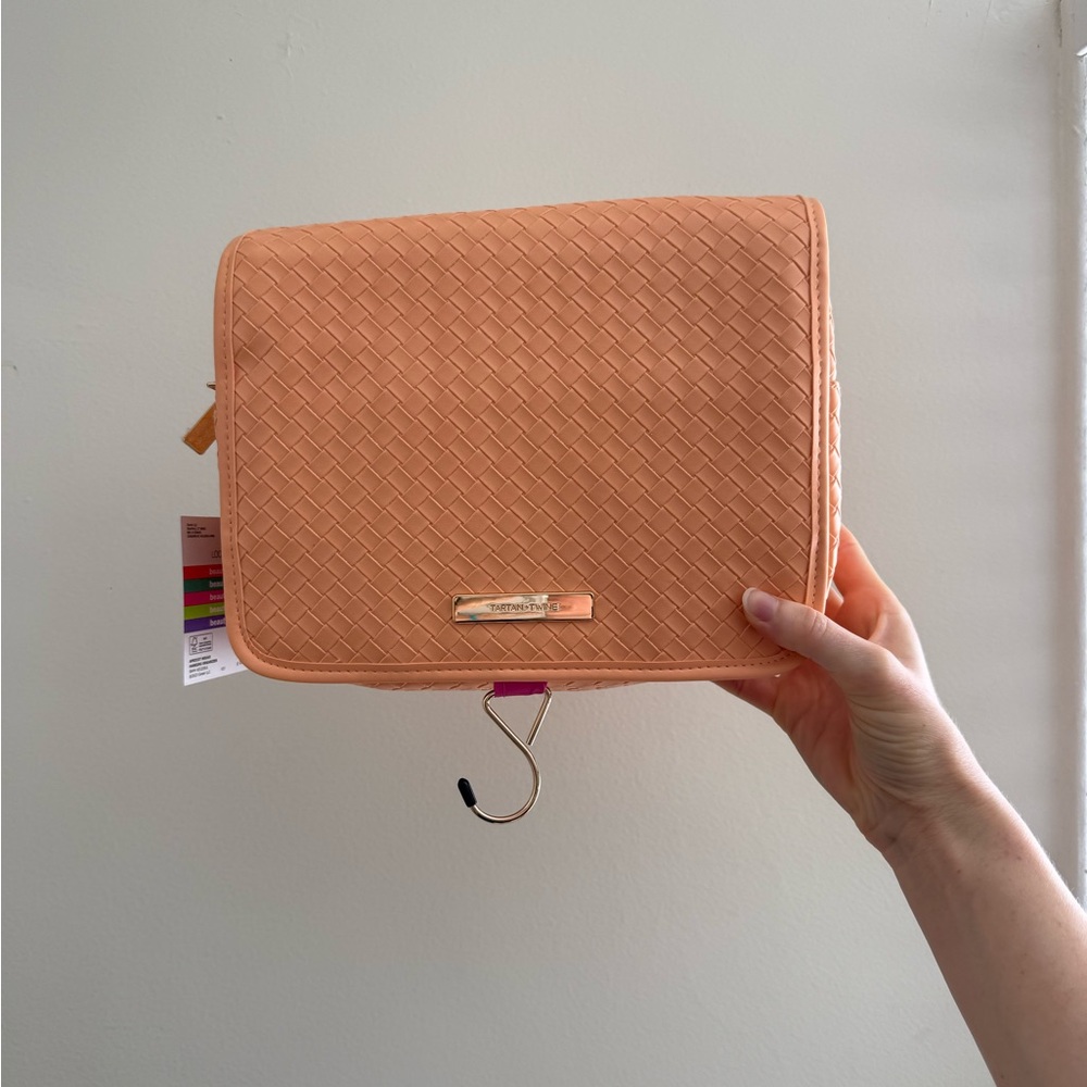 Peach Woven Cosmetic Travel Case